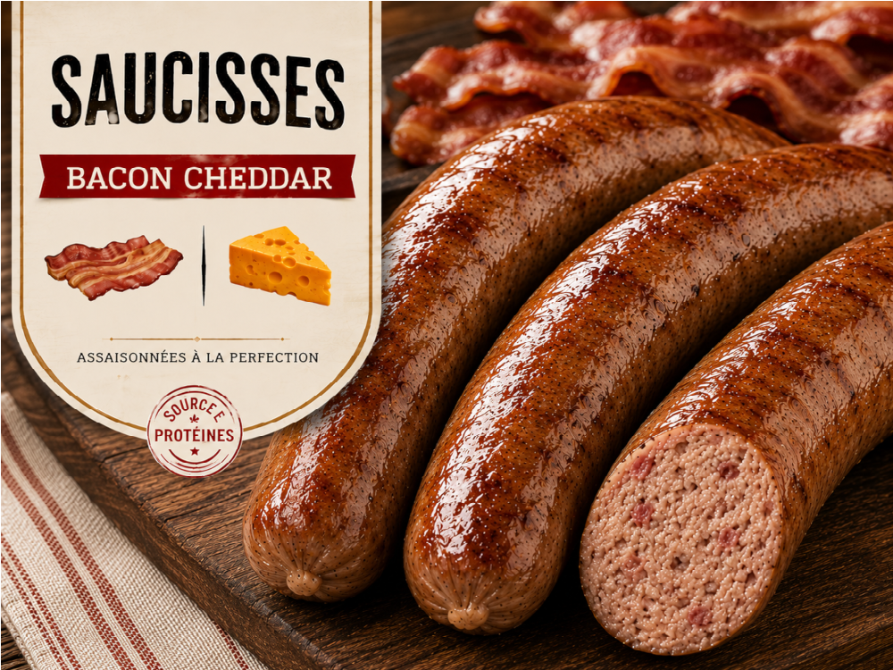 Saucisses Bacon cheddar
