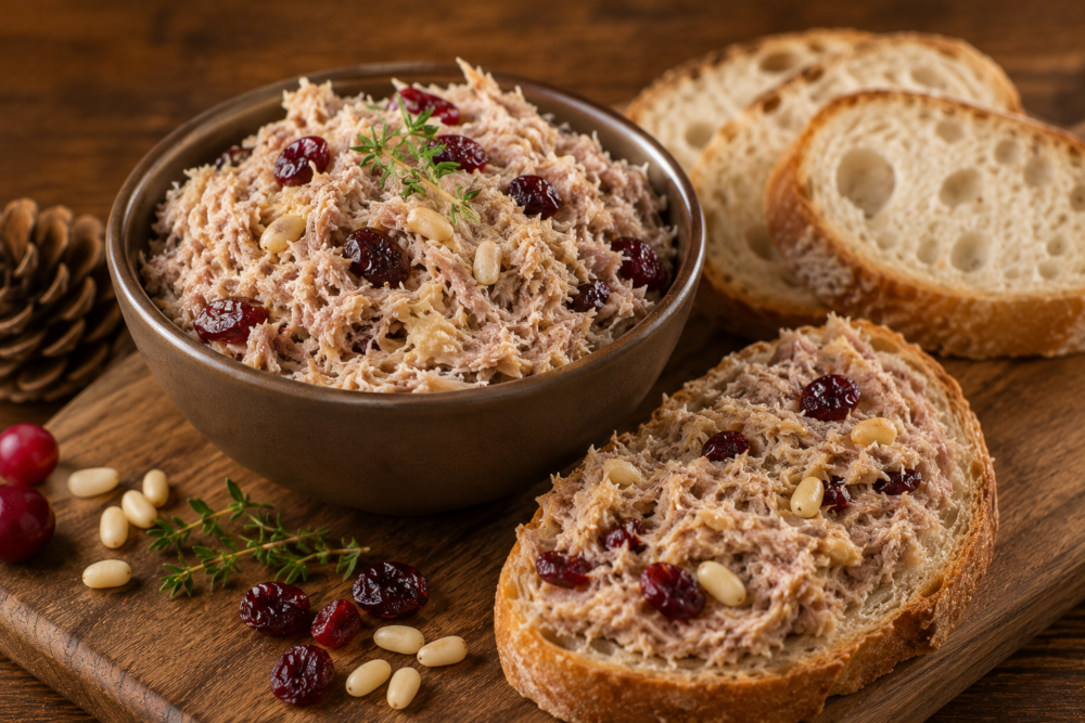 Rillette de porc Canneberges, Noix de pin