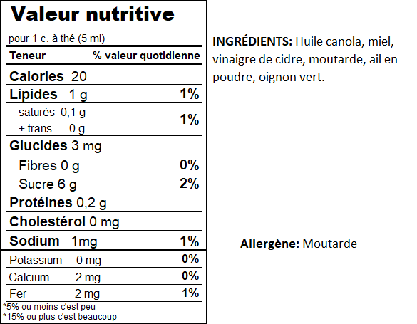Vinaigrette Miel et Cidre – Image 3